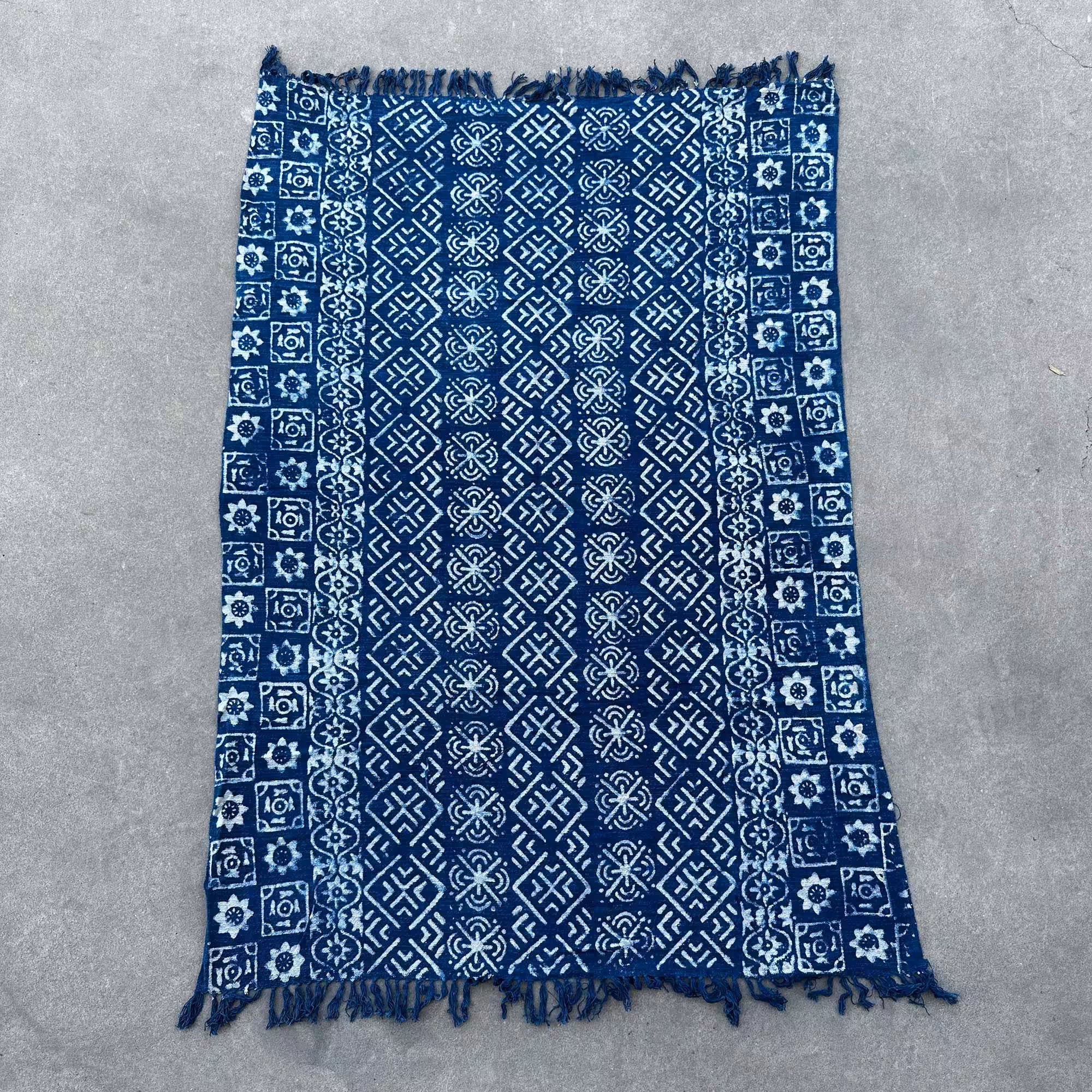 Handmade Indigo Throw – 170x120cm – Desi Stripes | www.artisan-gifts.co.uk 5 Handmade Indigo Throw - 170x120cm - Desi Stripes - Image 4