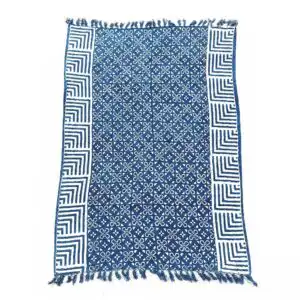 Handmade Indigo Throw – 170x120cm – Kasba Tiles | www.artisan-gifts.co.uk 1