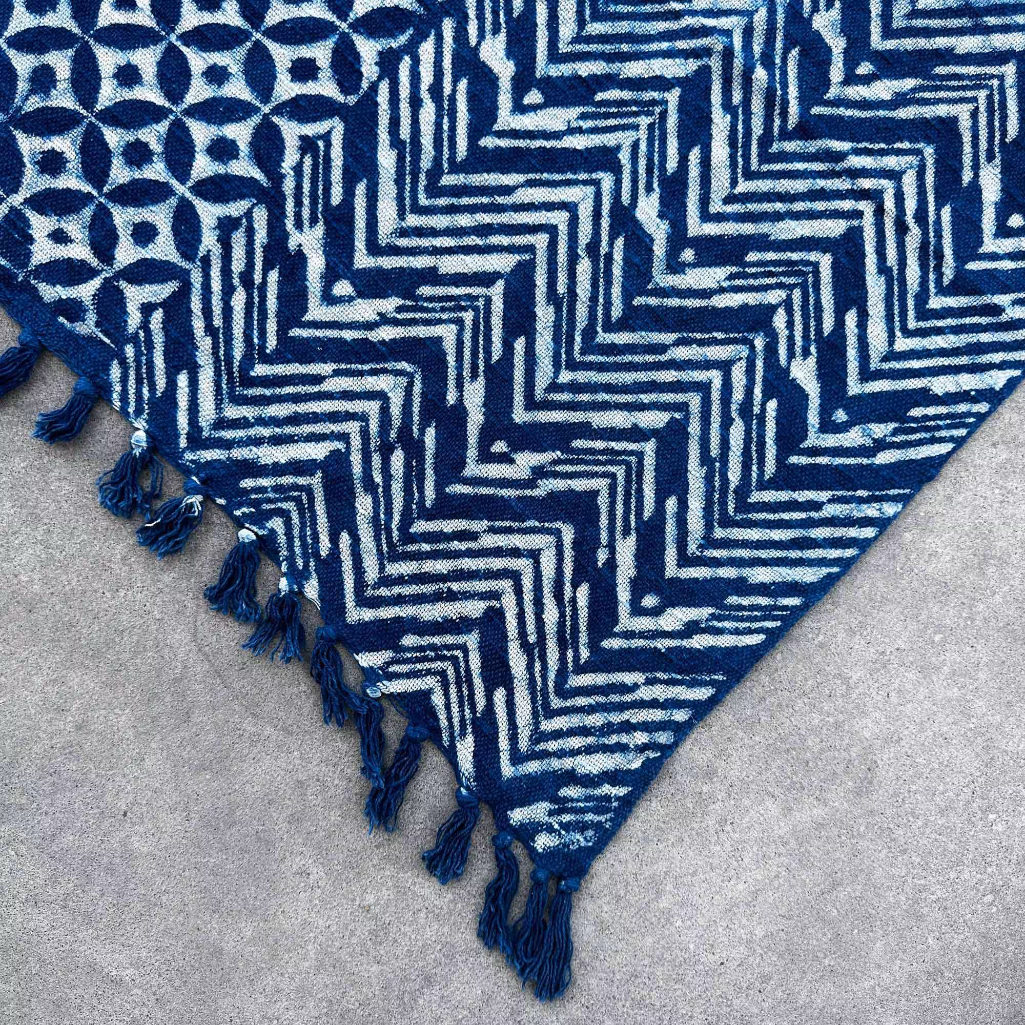 Handmade Indigo Throw – 170x120cm – Namoona Waves | www.artisan-gifts.co.uk 4 Handmade Indigo Throw - 170x120cm - Namoona Waves - Image 3