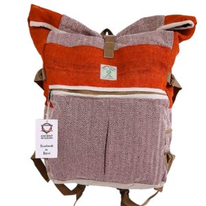 Hemp Trekking Rolling Backpack – Sunset Orange | www.artisan-gifts.co.uk 1