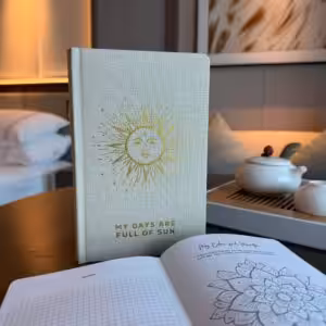 Ivory Gratitude Journal with Gold Lining – 120 pages – My Days are Full of Sun | www.artisan-gifts.co.uk 1