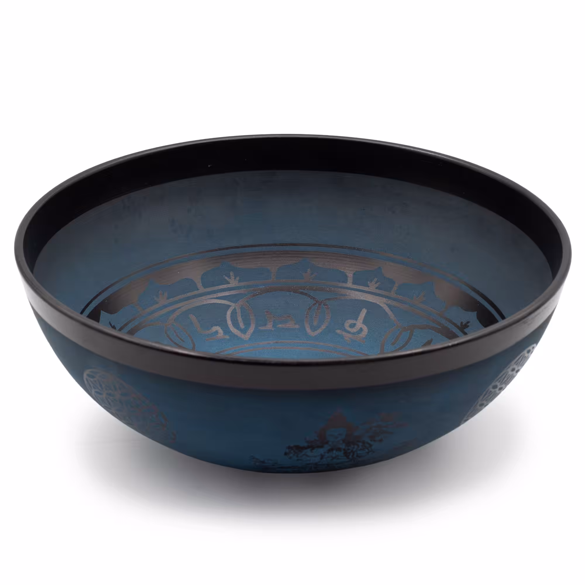 Large Aluminum Singing Bowl – Tibetan Double Dorjy Design – Blue (27cm) | www.artisan-gifts.co.uk 4 Large Aluminum Singing Bowl - Tibetan Double Dorjy Design - Blue (27cm) - Image 3