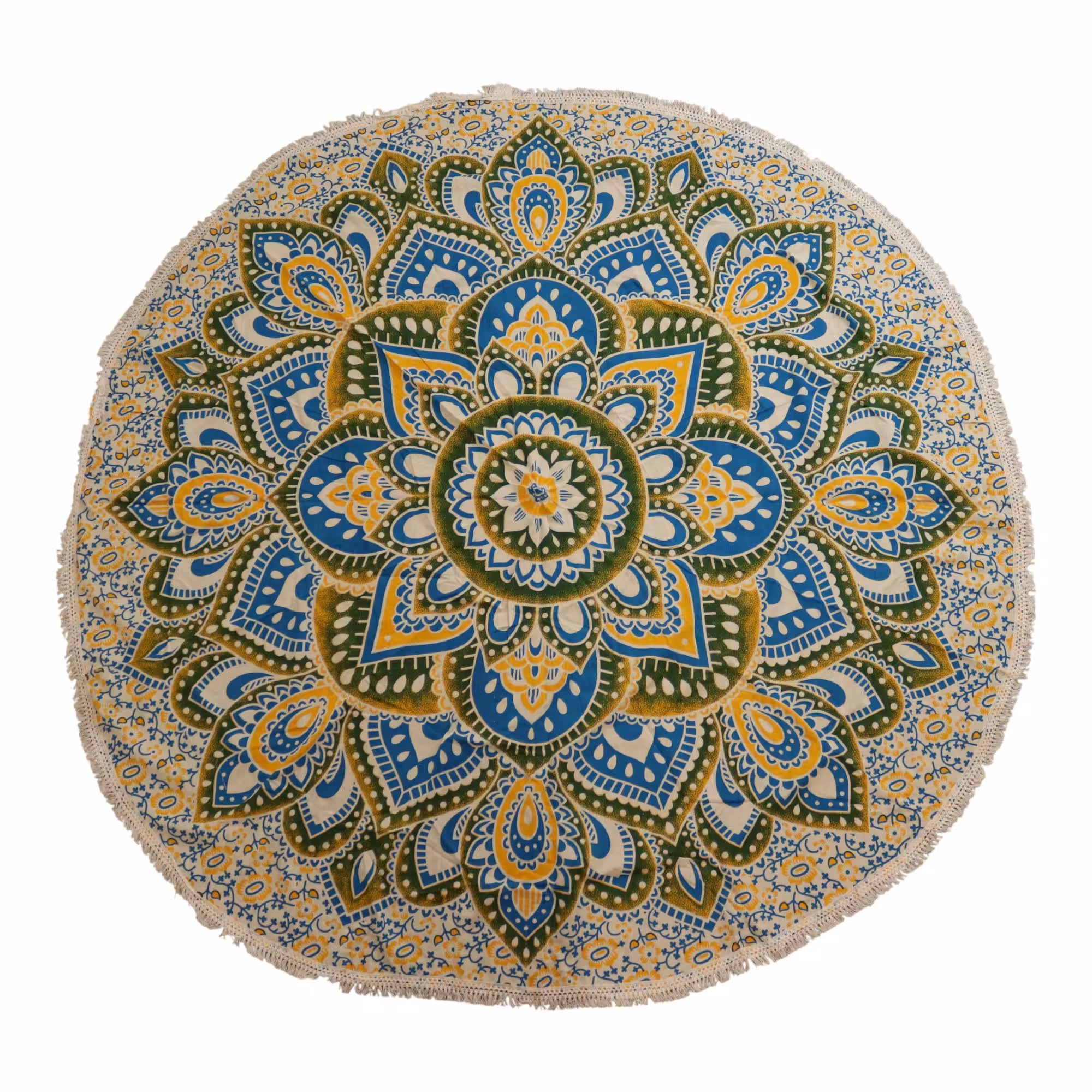 Large Mandala Roundy Art (180cm) – Yellow & Blue | www.artisan-gifts.co.uk 5 Large Mandala Roundy Art (180cm) – Yellow & Blue | www.artisan-gifts.co.uk 4
