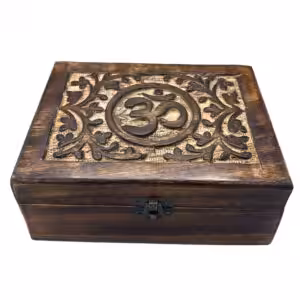 Large Wooden Keepsake Box 20x15x7.5cm –  Om | www.artisan-gifts.co.uk