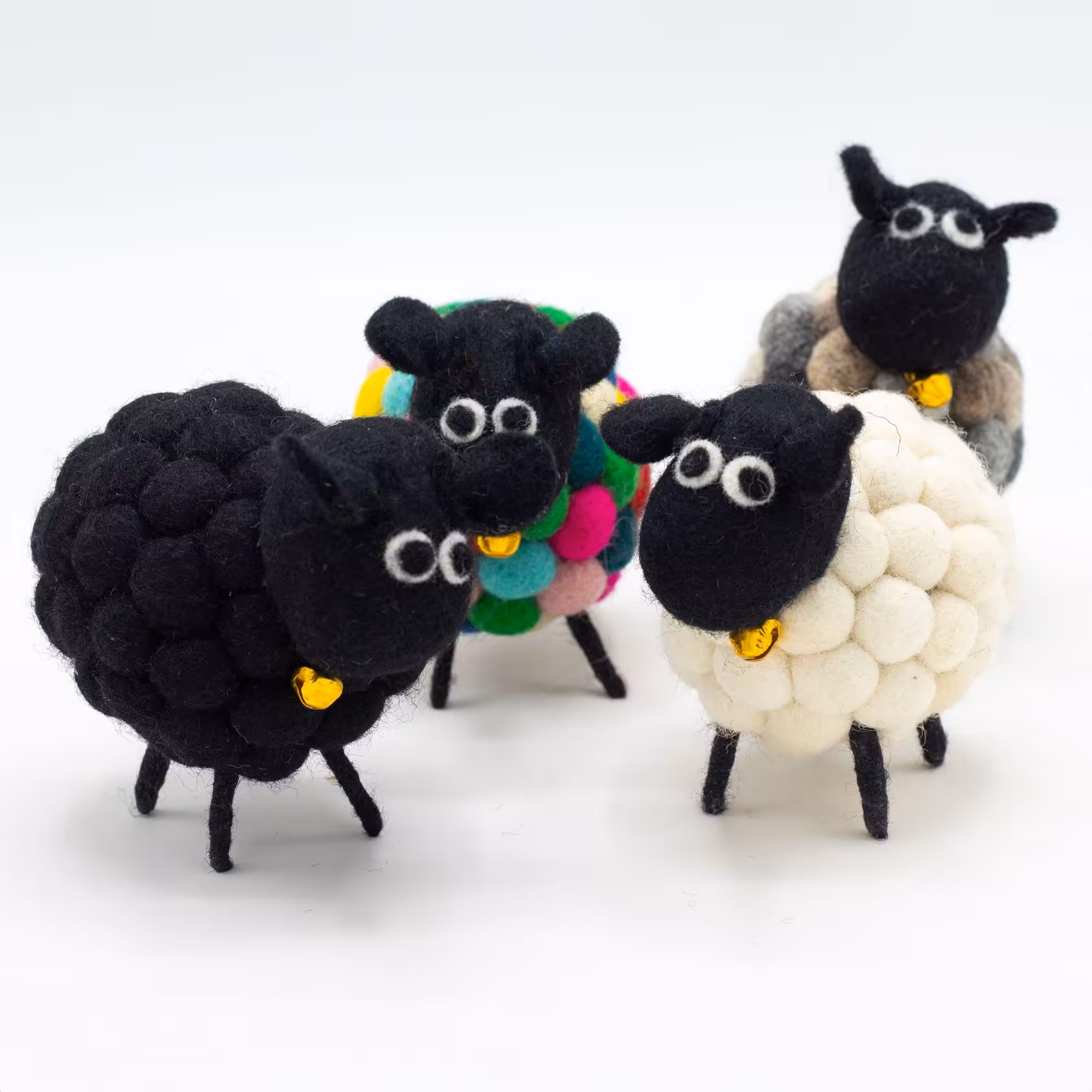 Little Felt Sheep – Black | www.artisan-gifts.co.uk 3 Little Felt Sheep - Black - Image 2