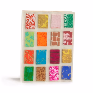 Lokta Mini Tiles Notebook – Medium (15x12cm) – 45 Leaves – Natural