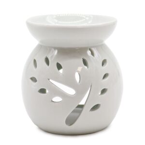 Lrg Classic White Oil Burner – Tree Cut-out | www.artisan-gifts.co.uk 1