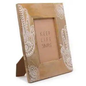 Lrg Mango Wood Picture Frame (for 13x18cm) 28x23x2cm – Hansa – White | www.artisan-gifts.co.uk