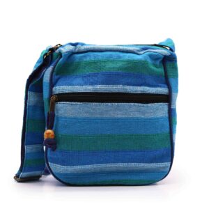 Lrg Nepal Sling Bag  (Adjustable Strap) – Blue Rivers | www.artisan-gifts.co.uk 1