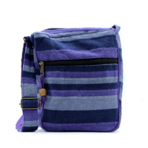 Lrg Nepal Sling Bag  (Adjustable Strap) – Deep Sea Blues | www.artisan-gifts.co.uk