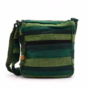 Lrg Nepal Sling Bag (Adjustable Strap) – Forest Green | www.artisan-gifts.co.uk 1