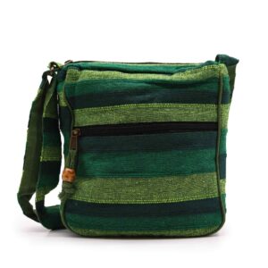 Lrg Nepal Sling Bag (Adjustable Strap) – Forest Green | www.artisan-gifts.co.uk 1