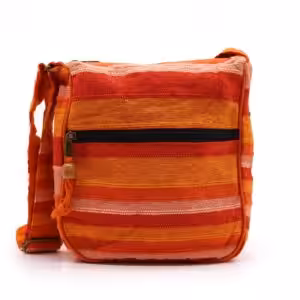 Lrg Nepal Sling Bag  (Adjustable Strap) –  Sunrise Orange | www.artisan-gifts.co.uk 1