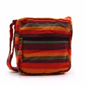 Lrg Nepal Sling Bag  (Adjustable Strap)  – Sunset Reds | www.artisan-gifts.co.uk 1
