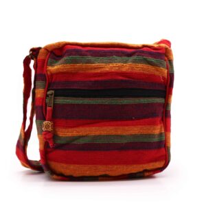 Lrg Nepal Sling Bag  (Adjustable Strap)  – Sunset Reds | www.artisan-gifts.co.uk 1