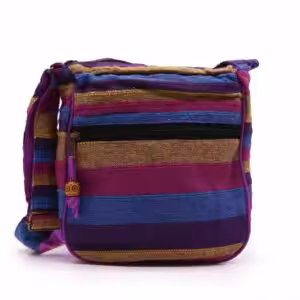 Lrg Nepal Sling Bag  (Adjustable Strap) – Wild Flowers | www.artisan-gifts.co.uk 1