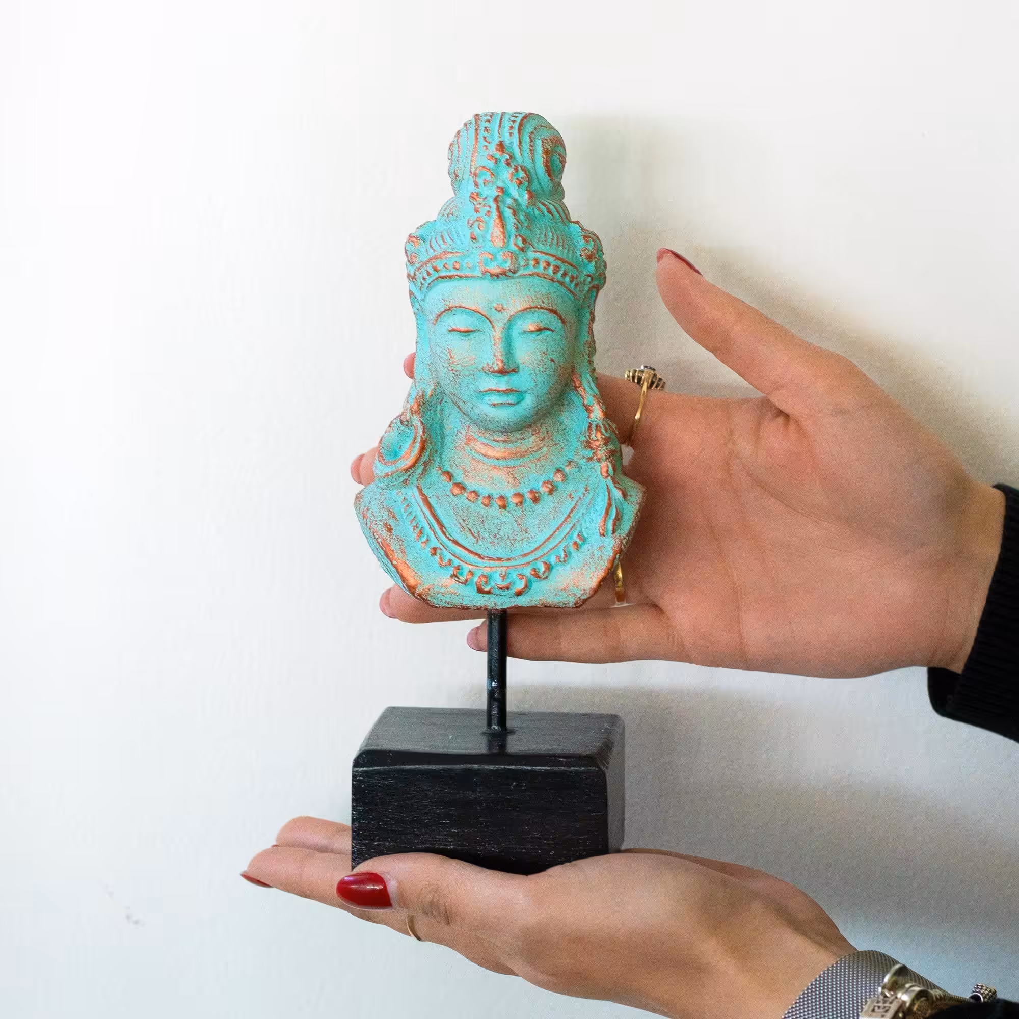 Lucky Java Princess on Stand – Green Copper | www.artisan-gifts.co.uk 4 Lucky Java Princess on Stand - Green Copper - Image 3