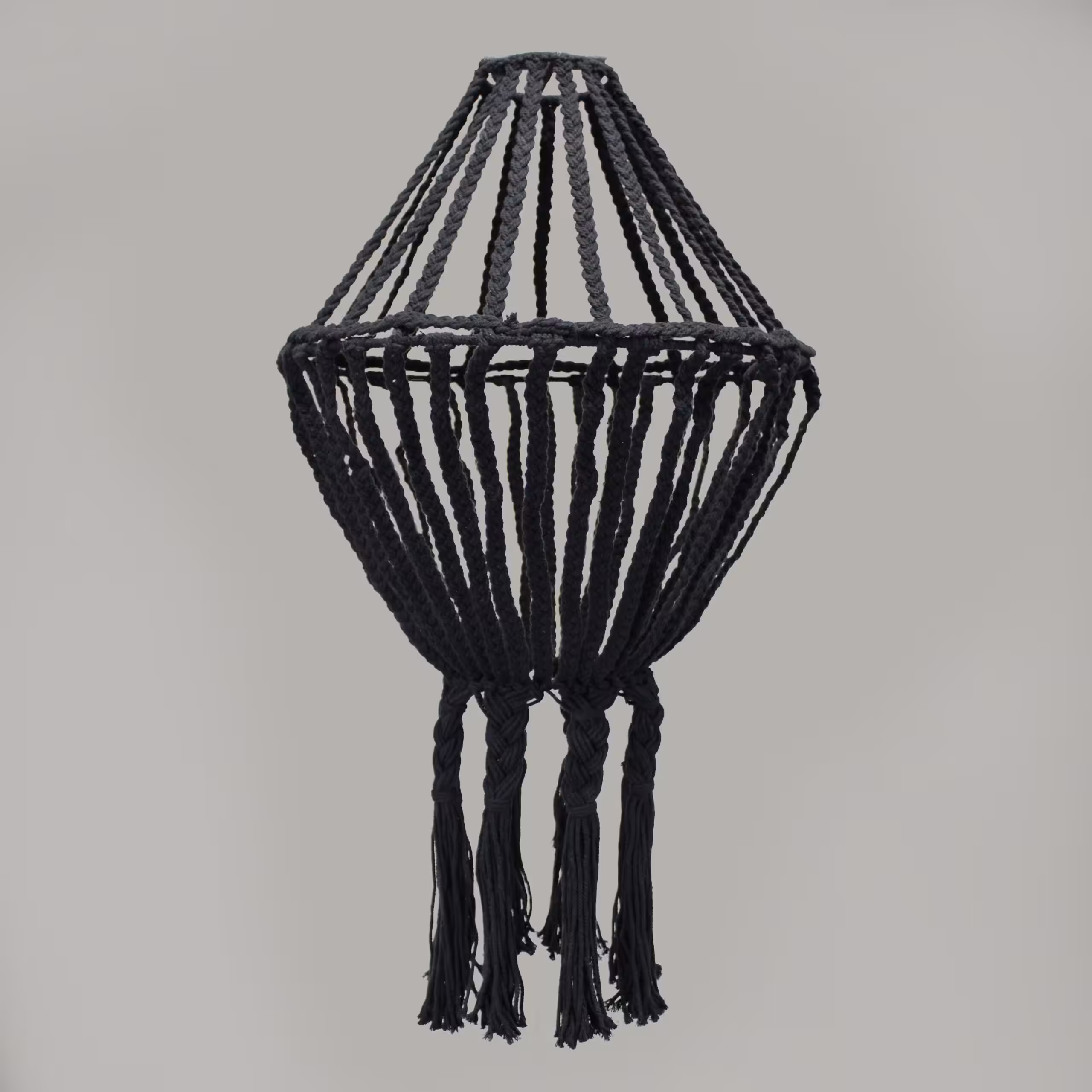 Macrame Large Drop Chandelier – Black | www.artisan-gifts.co.uk 3 Macrame Large Drop Chandelier - Black - Image 2
