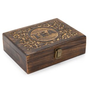 Mango Carved Tea Box – ( 12 compartments) | www.artisan-gifts.co.uk 1