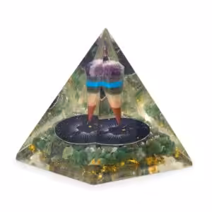 Med Organite Pryamids 7x6cm – Pendulum – Green Adventurine Chips | www.artisan-gifts.co.uk 1