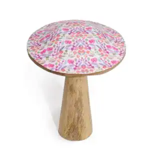 Med Wooden Mushroom – Pretty Floral | www.artisan-gifts.co.uk 1