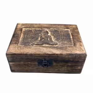 Medium Wooden Keepsake Box 15x10x6cm –  Buddha | www.artisan-gifts.co.uk 1
