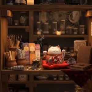 Mini Solar Powered Money Cat in Box – Black | www.artisan-gifts.co.uk 1