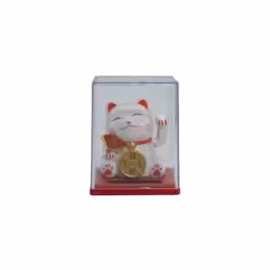 Mini Solar Powered Money Cat in Box – White | www.artisan-gifts.co.uk 1