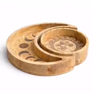 Moon Shaped Round Tray S/2