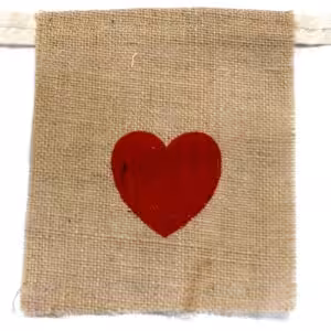 Natural Bunting  I LOVE YOU (large with hearts) | www.artisan-gifts.co.uk 1