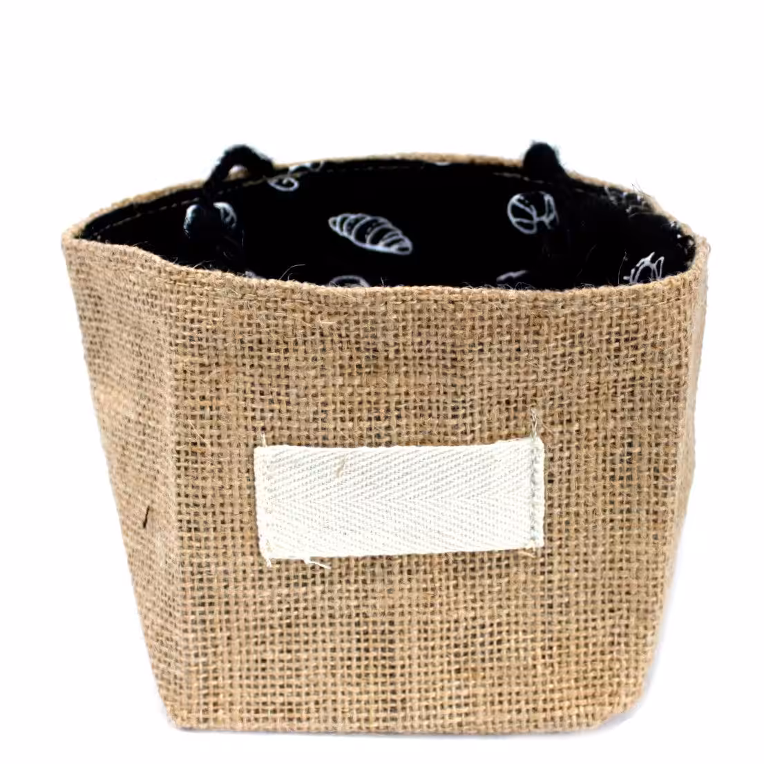 Natural Jute Cotton Gift Bag – Black Lining – Medium | www.artisan-gifts.co.uk 3 Natural Jute Cotton Gift Bag - Black Lining - Medium - Image 2