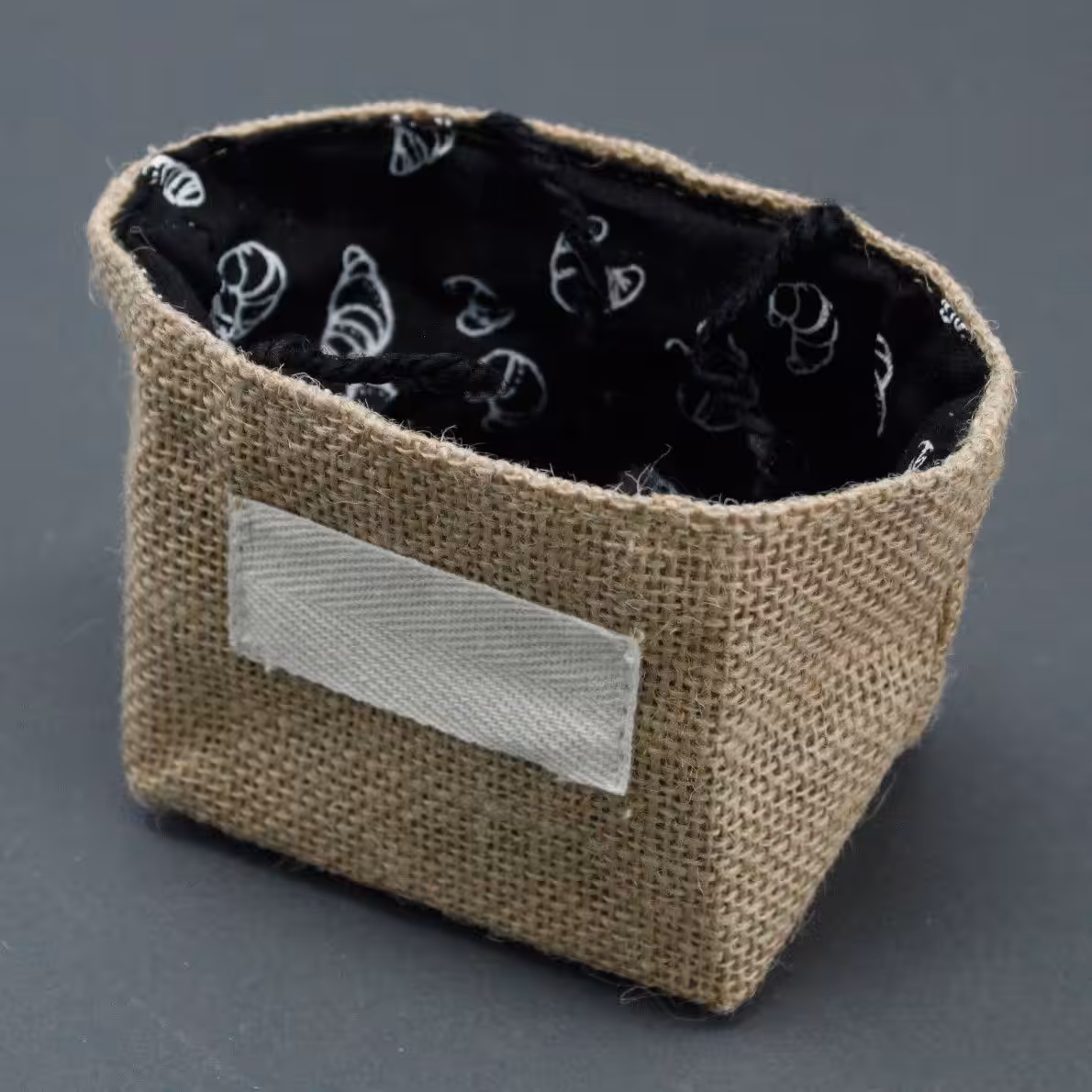 Natural Jute Cotton Gift Bag – Black Lining – Small | www.artisan-gifts.co.uk 4 Natural Jute Cotton Gift Bag - Black Lining - Small - Image 3