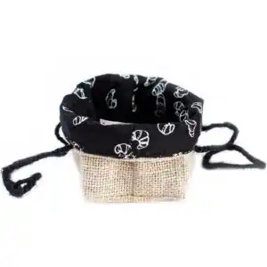 Natural Jute Cotton Gift Bag – Black Lining – Small | www.artisan-gifts.co.uk 1