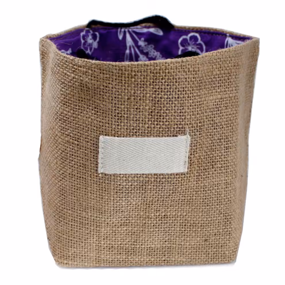 Natural Jute Cotton Gift Bag – Lavender Lining – Large | www.artisan-gifts.co.uk 2 Natural Jute Cotton Gift Bag - Lavender Lining - Large