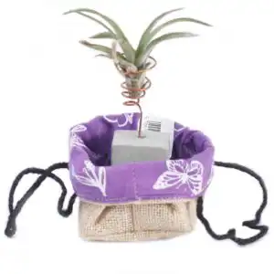 Natural Jute Cotton Gift Bag – Lavender Lining – Small | www.artisan-gifts.co.uk 1