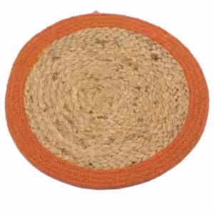 Natural Place Mat - Jute & Cotton 30cm - Clay Border