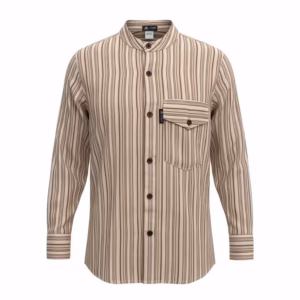 Nomad Sari Grandad Shirt - Brown Beige - Large
