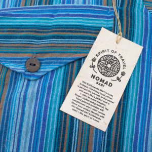 Nomad Sari Grandad Shirt - Turquoise - Large