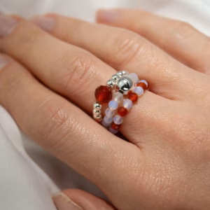 Nymph Spirit Gemstone Ring Set - Blood Moon