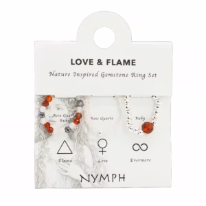 Nymph Spirit Gemstone Ring Set - Love & Flame