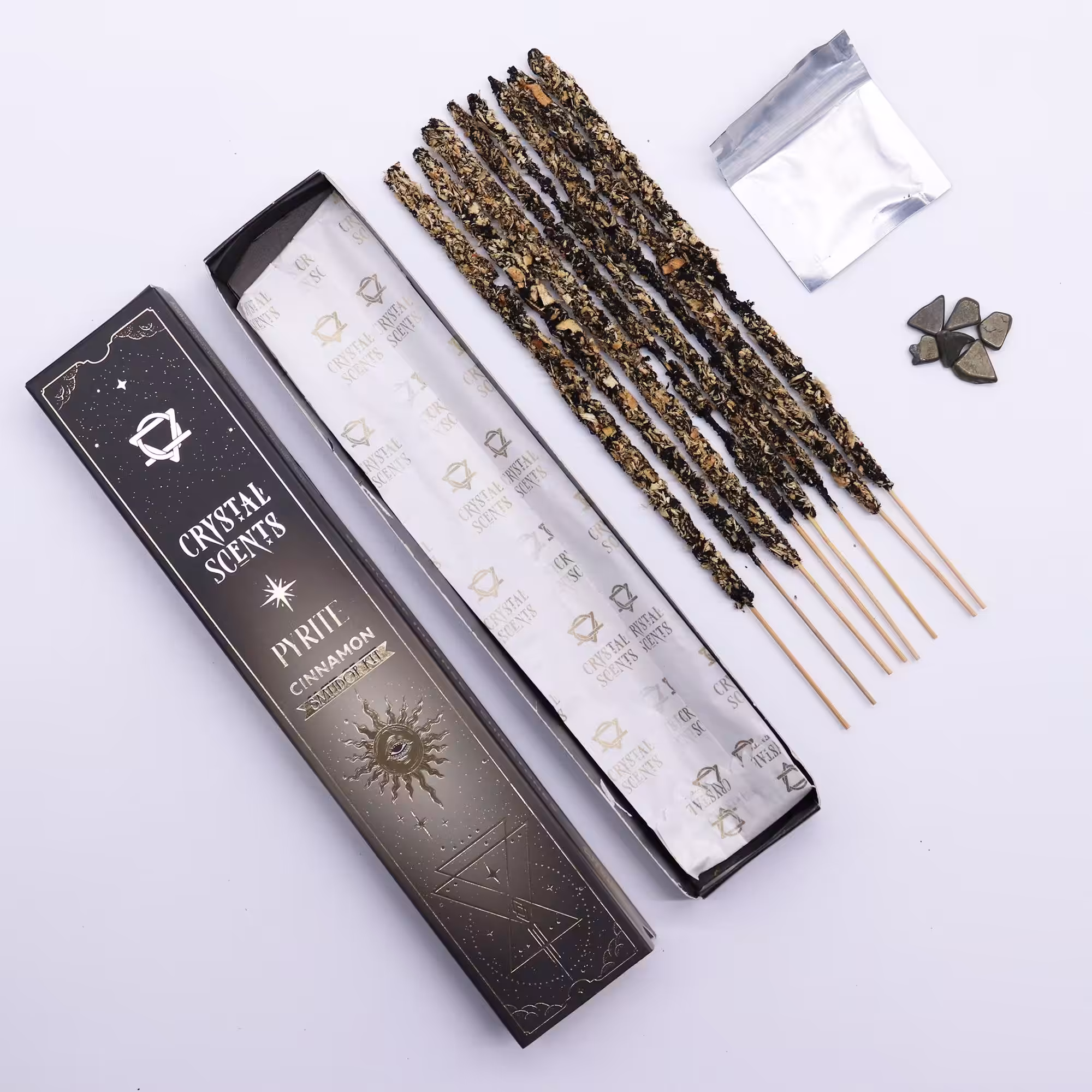 Pyrite Crystal Scents Smudge Incense – Cinnamon | www.artisan-gifts.co.uk 7 Pyrite Crystal Scents Smudge Incense - Cinnamon - Image 6