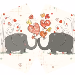 Reusable Fashion Face Mask - Love Elephants (Adult)
