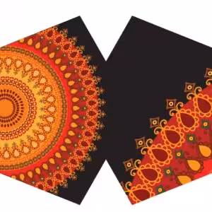 Reusable Fashion Face Mask - Orange Mandala (Adult)