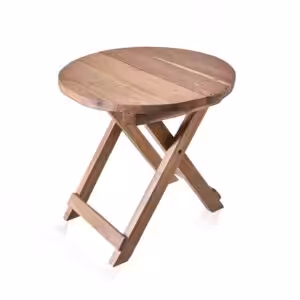 Round Folding Coffee Table – 50cm – Recycled Wood | www.artisan-gifts.co.uk 1