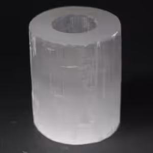 Selenite Cylinder Candle Holder – 10 cm | www.artisan-gifts.co.uk 1
