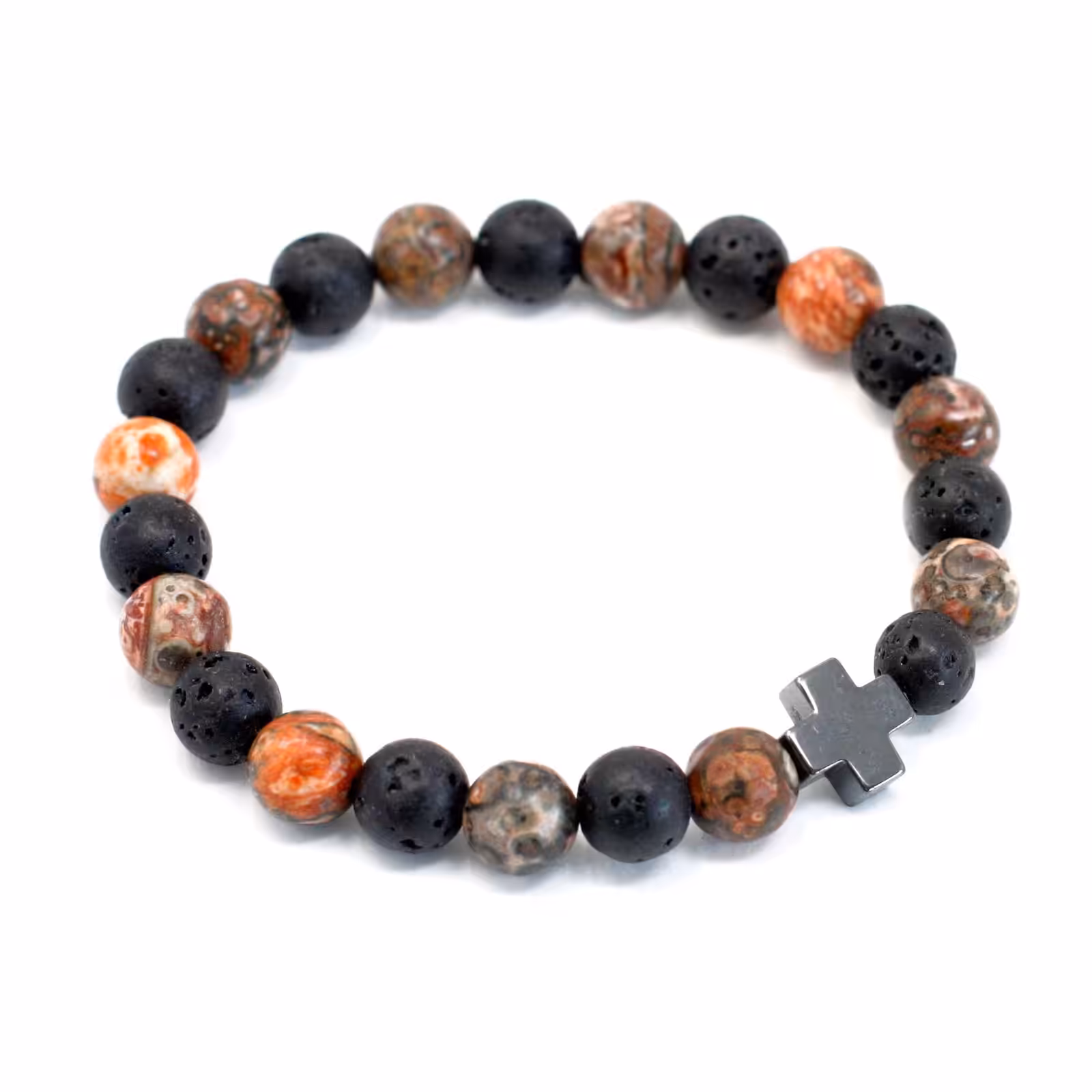 Set of 2 Gemstones Friendship Bracelets – Eternity – Leopard Skin Jasper & Lava Stone | www.artisan-gifts.co.uk 4 Set of 2 Gemstones Friendship Bracelets – Eternity – Leopard Skin Jasper & Lava Stone | www.artisan-gifts.co.uk 3