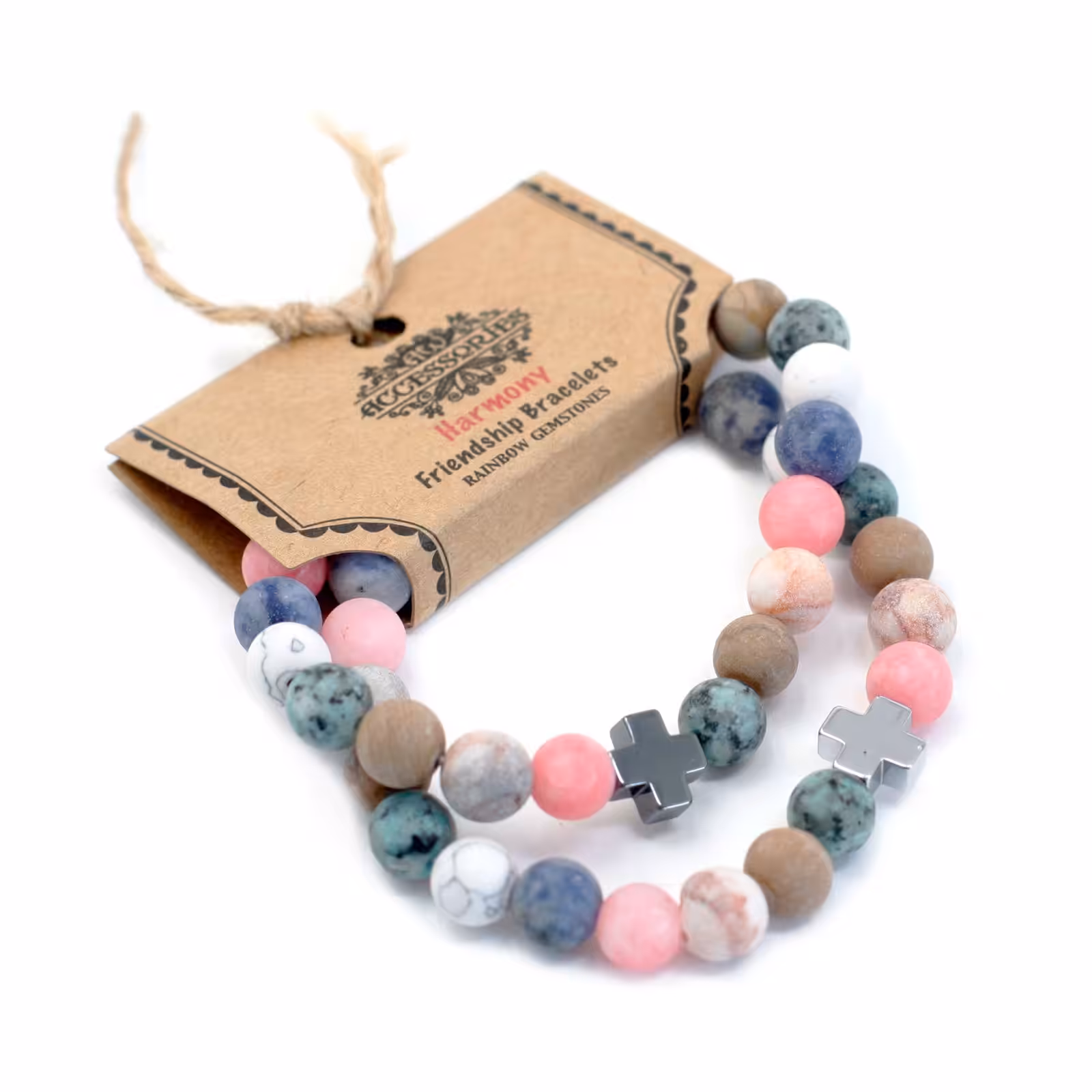 Set of 2 Gemstones Friendship Bracelets – Harmony – Rainbow Gemstones | www.artisan-gifts.co.uk 3 Set of 2 Gemstones Friendship Bracelets – Harmony – Rainbow Gemstones | www.artisan-gifts.co.uk 2