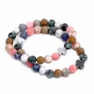 Set of 2 Gemstones Friendship Bracelets – Harmony – Rainbow Gemstones | www.artisan-gifts.co.uk 1