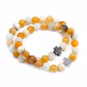 Set of 2 Gemstones Friendship Bracelets – Loyalty – Amazonite & Yellow Jasper | www.artisan-gifts.co.uk 1