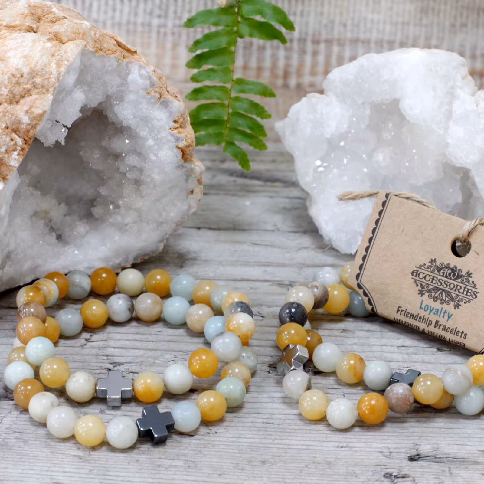 Set of 2 Gemstones Friendship Bracelets – Loyalty – Amazonite & Yellow Jasper | www.artisan-gifts.co.uk 5 Set of 2 Gemstones Friendship Bracelets – Loyalty – Amazonite & Yellow Jasper | www.artisan-gifts.co.uk 4